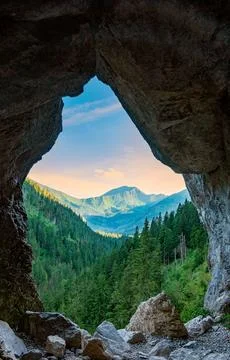 View from the cave Foto stock