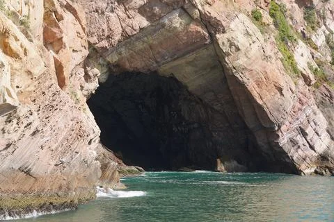 The view of Caverna del Diablo, a dark little cave near Mazatlan, Mexico Stock Photos