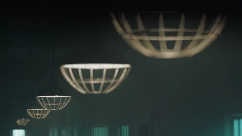 View of ceiling with exploding light bulbs Stock Footage 202895433