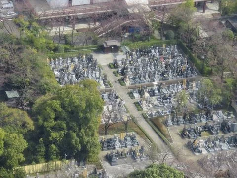 View to a cemetry from a skyscraper Stock Photos