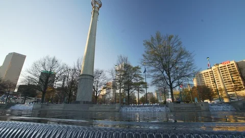 View from the Centennial Olympic Park in Atlanta Stock Footage 104940486