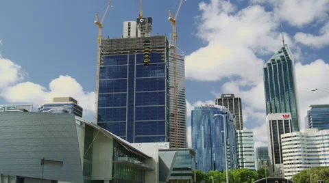 View of Central Business District construction buildings Video stock 61414740