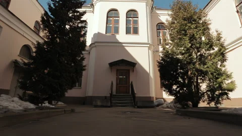 View of the central entrance of the Russian State Archive of Ancient Acts. Video stock 252751453