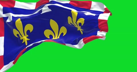 View of the Centre Val de Loire flag waving in the wind on a clear day Stock-Footage 201792043