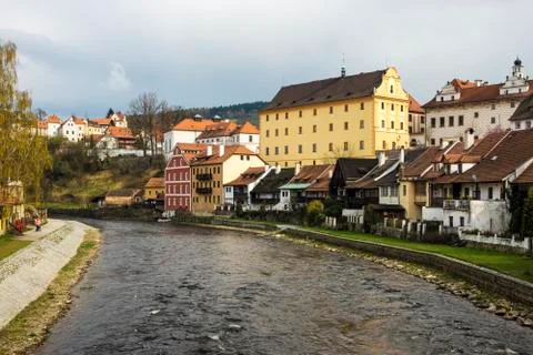 View of Cesky Krumlov in spring. Czech republic Stock Photos
