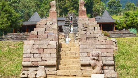 View of Cetho Temple Foto stock