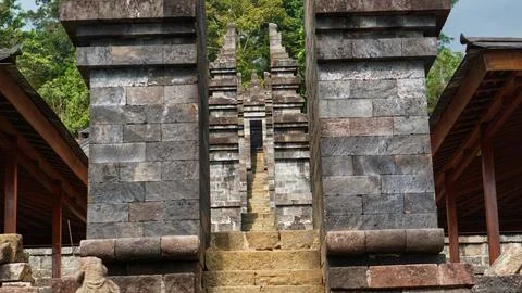 View of Cetho Temple Foto stock