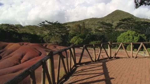 View to the Chamarel Seven Colored Earths, Mauritius island. Stock Footage 48641609