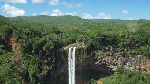 View of Chamarel Waterfall in Chamarel, Mauritius Stock Footage 51479134