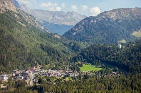 View of Chamonix from the mountain Stock Photos