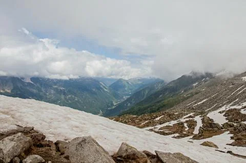 View of the Chamonix Valley from the Plan de L'Aiguille Stock Photos