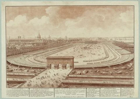 View of the Champ de Mars on July 14, 1790 (IT) Copyright: xpiemagsx paris... Stock Photos