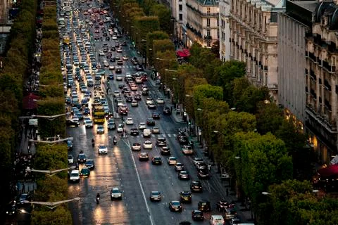 View of champs elysees, paris, ile de france, france, europe Fotos Stock