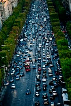 View of champs elysees, paris, ile de france, france, europe Fotos Stock