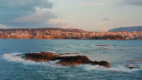 View of Chania, Greece - 4K Drone Video Footage Stockbeeldmateriaal 186731297