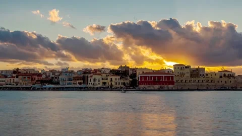 View of Chania, Greece - 4K Timelapse Video stock 195003904