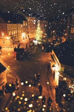 View from the Charles Bridge to the small square in Prague Stock Photos