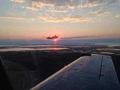 View from a Chase Plane; HS3 Science Flight 8 Wraps Up The chase plane acco.. 스톡 사진