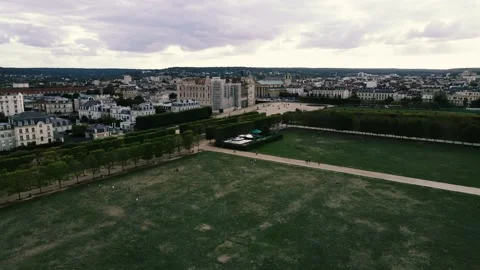 A view of chateau de saint germain en laye from a drone Stock Footage 141003215