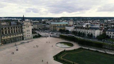A view of chateau de saint germain en laye and the town center Stock Footage 141003586