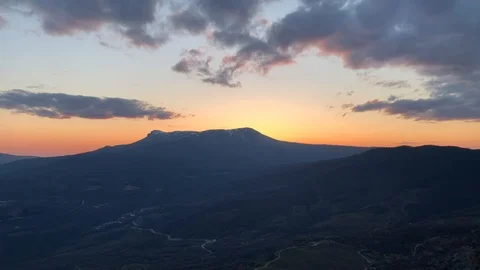 View of Chatyr-Dag-Yayla from the Moonglade on Demerdzhi Stock Footage 108976618