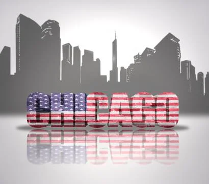 View of Chicago City Stock Illustration