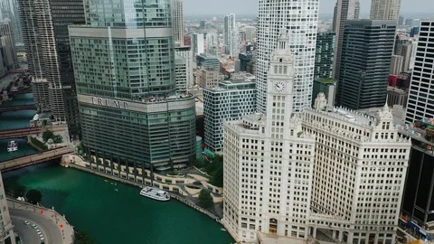 View of Chicago from a height Stock Footage 114668648