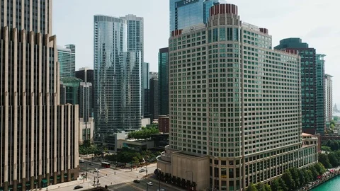 View of Chicago from a height Stock Footage 114668738