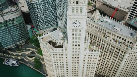 View of Chicago from a height Stock Footage 114669042