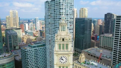 View of Chicago from a height Stock Footage 114669749