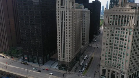 View of Chicago from a height Stock Footage 114671914