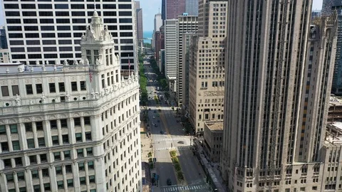 View of Chicago from a height Stock Footage 114673012