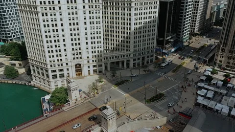 View of Chicago from a height Stock Footage 114673476