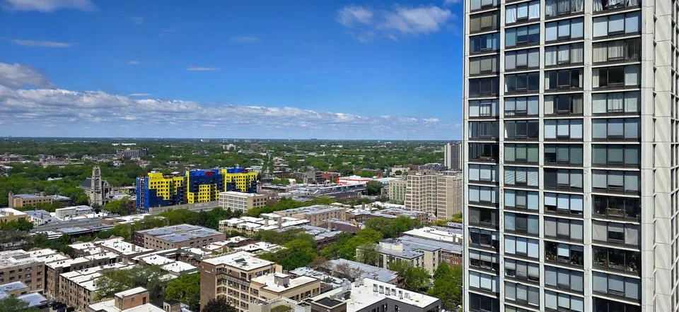 View of Chicago from a height. Stock Photos