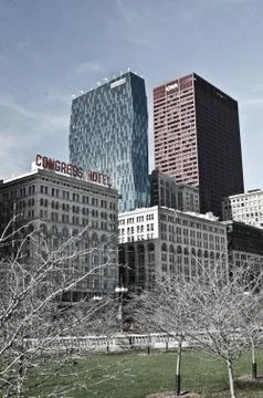 View of Chicago skyline 写真素材