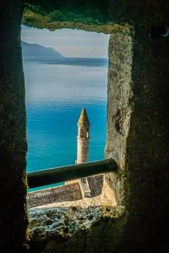 View from Chillon castle windows Foto stock