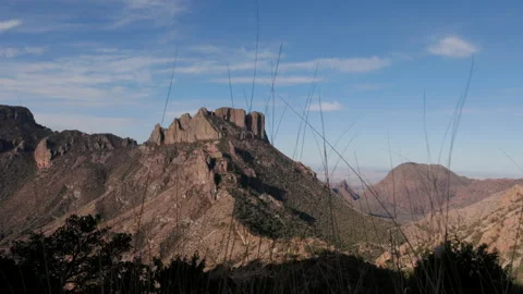 View of the Chisos Mountains from the Lost Mine Trail in Big Bend National Park Stock Footage 170008384