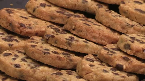 A  view of chocolate cookies Stock Footage 57951056