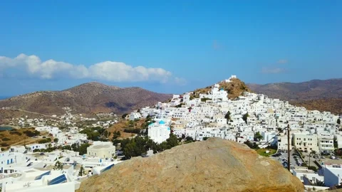 View of the Chora of Ios island. Stock Footage 223383979
