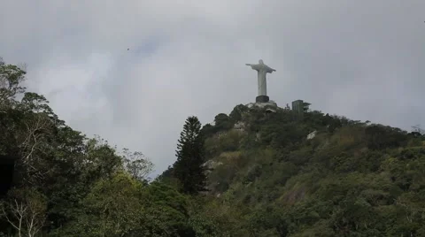 View of Christ the Redeemer, Rio de Janeiro, Brazil Stock Footage 51004043