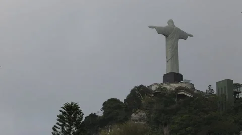 View of Christ the Redeemer, Rio de Janeiro, Brazil Stock Footage 51004440