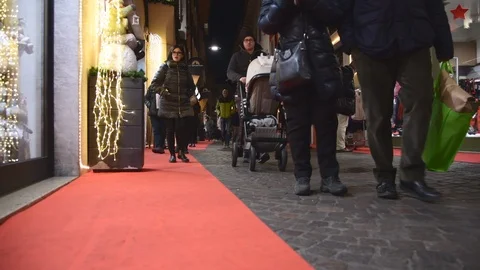 View of the Christmas markets at night Stock Footage 99463448