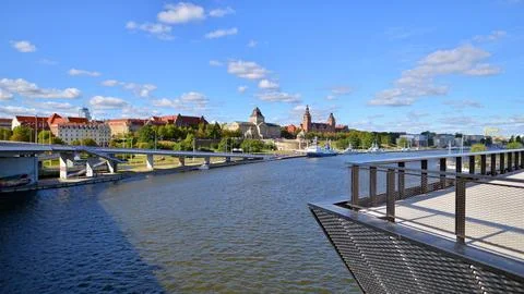 View of Chrobry Shafts and the Oder river. Stock Photos