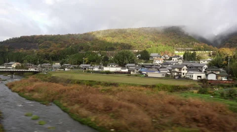 View from Chuo Line Train in Japan Stock Footage 58740728