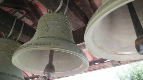 View of the church bells close up Stock Footage 280362885