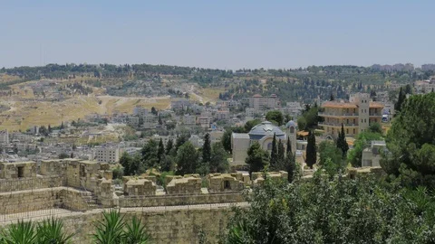 View on Church of Monastery St. Peter in Gallicantu Stock Footage 91718715