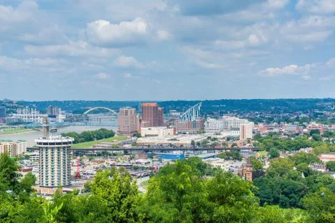 View of Cincinnati, from Devou Park in Covington, Kentucky. Fotos de archivo