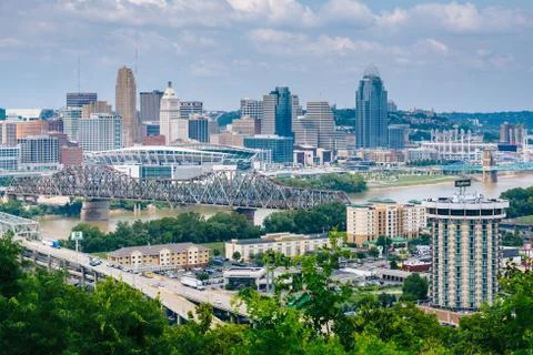 View of Cincinnati, from Devou Park in Covington, Kentucky. Fotos de archivo