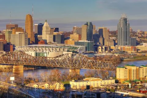 A View of the Cincinnati skyline Fotos de archivo