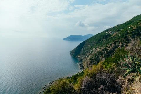 View of the Cinque Terre coast. Stock Photos
